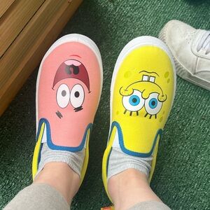 Kids Cartoon Character Slippers - Pink and Yellow